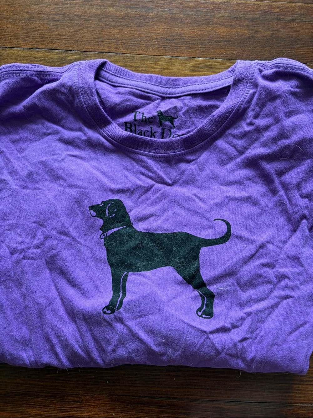 The Black Dog Purple Tee with Black Dog Silhouette
